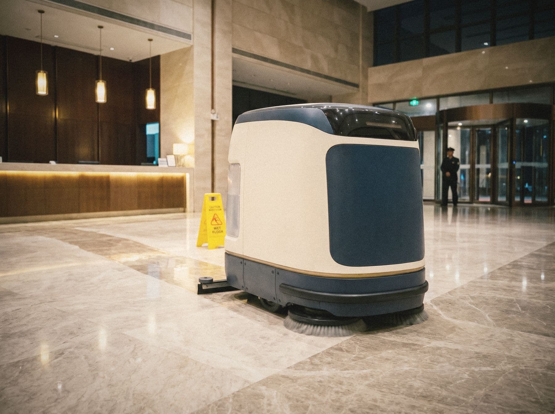 Scrub robot at work: autonomous floor cleaning
